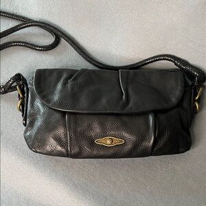Elliott Luca Black Pebbled Leather Cross Body Purse
